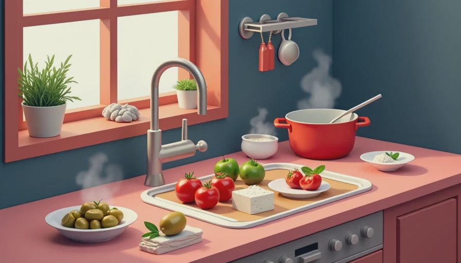 Illustration for easy greek recipes at home