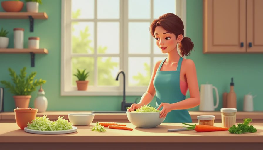 Illustration for easy coleslaw recipe