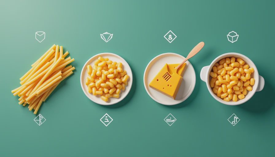 Visual context for old fashioned baked macaroni and cheese